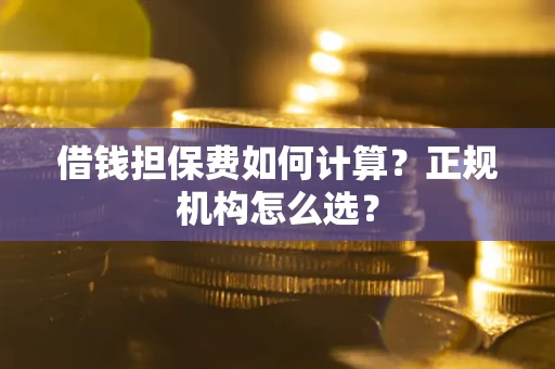 武汉借钱担保费如何计算？正规机构怎么选？
