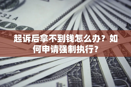 武汉起诉后拿不到钱怎么办？如何申请强制执行？